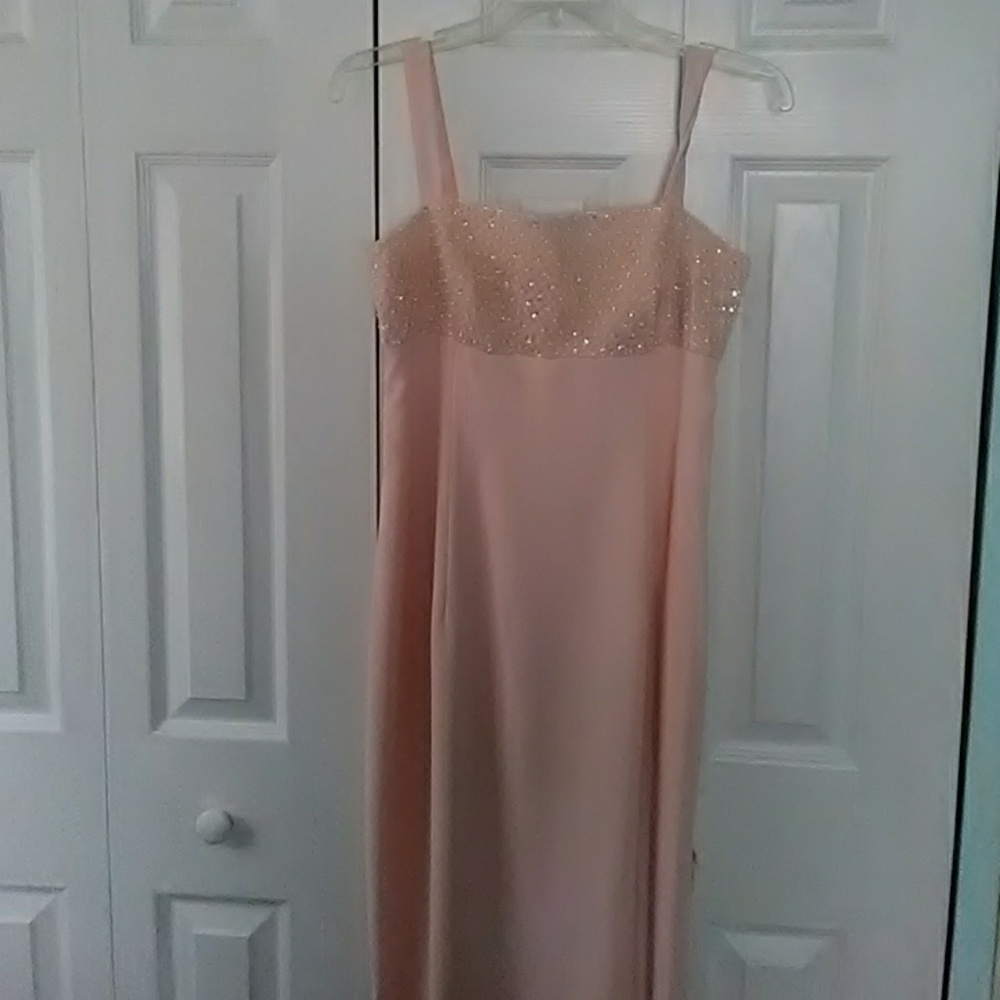 Blush beaded formal gown